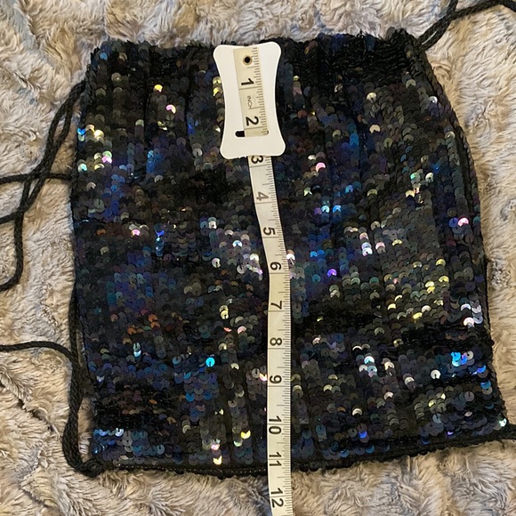Sequined Backpack/Purse Black Vintage - Picture 4 of 6